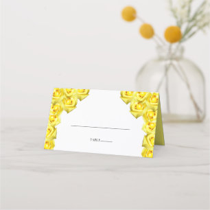 Rustic Yellow Roses Wedding Place Card