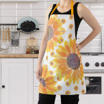 Rustic Yellow Sunflower Apron<br><div class="desc">This charming apron is decorated with watercolor sunflowers in shades of yellow.
Perfect for a sunflower lover!
Original Watercolor © Michele Davies.</div>