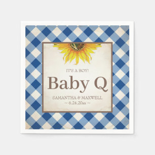 Rustic Yellow Sunflower Baby Q Napkin