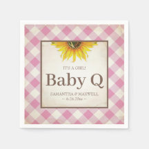 Rustic Yellow Sunflower Girl Baby Q