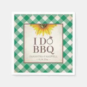 Rustic Yellow Sunflower I Do BBQ Napkin