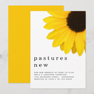 Rustic Yellow Sunflower Moving New Address Details Announcement