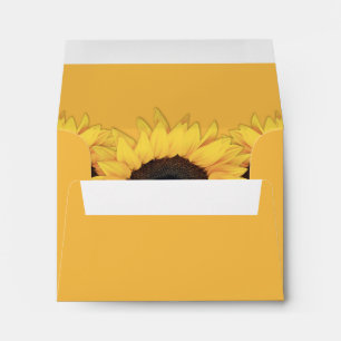 Rustic Yellow Sunflower Return Address Wedding Envelope