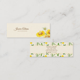 Rustic Yellow Sunflower Watercolor Business Card
