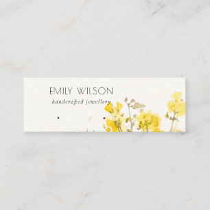 Rustic Yellow Wildflower Botanical Earring Display Mini Business Card