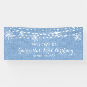 Rustic Yet Dreamy Winter Wonderland First Birthday Banner