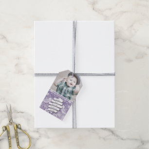 Rustic Your Photo Vintage Bird Pattern Gift Tags
