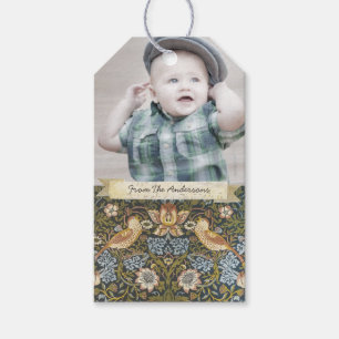 Rustic Your Photo Vintage Bird Pattern Gift Tags