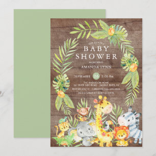 RusticJungle Safari Neutral Baby Shower Invitation