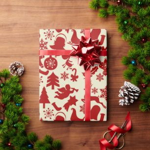 RusticRed Pattern Festive Christmas Wrapping Paper