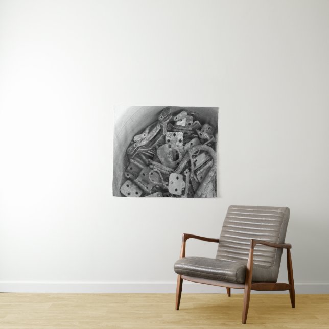 Rusting Away Black and White Tapestry (In Situ (Horizontal))