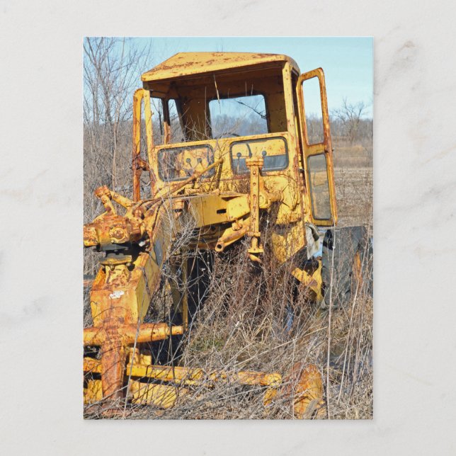 Rusting Backhoe Postcard (Front)