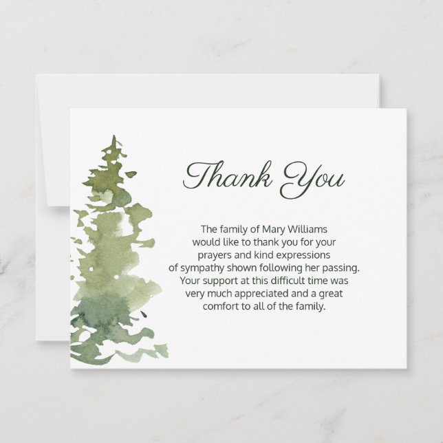 Rustique À feuillage persistant Funérailles Merci  (Devant)
