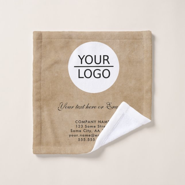 Rustique Ajouter votre logo Texte personnalisé Pro (Gant de toilette)