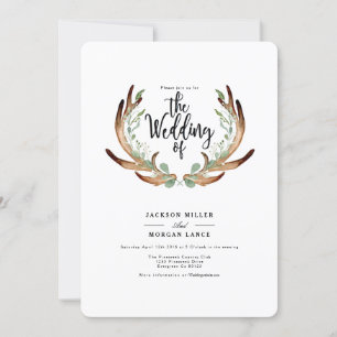 Rustique Antler & Vine   Invitation de mariage aqu