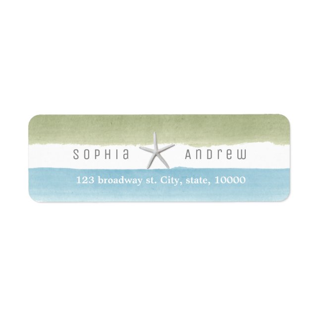 Rustique aquarelle rayures nautique mariage plage  (Devant)