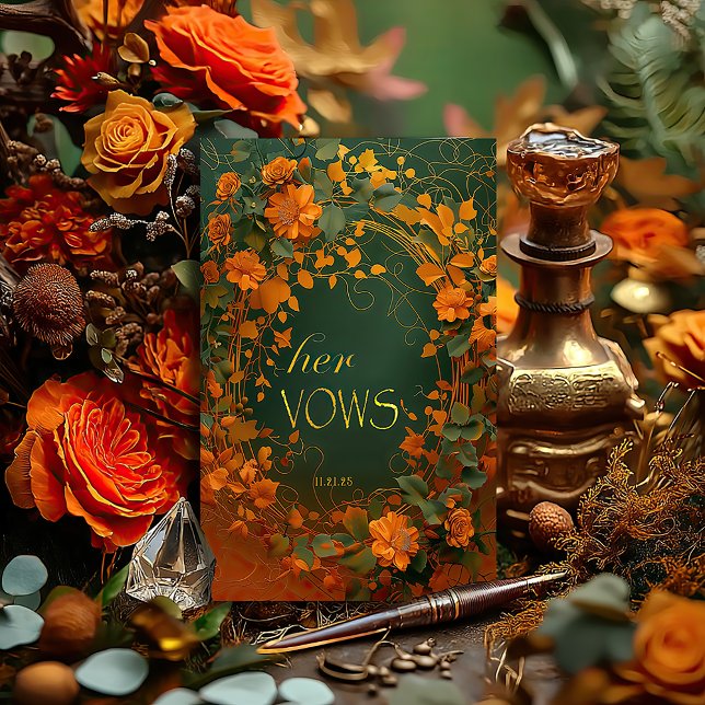 Rustique Automne Mariage Carte Vows - Druid Hil (Breathtaking Druid Hills Her Vows Card )