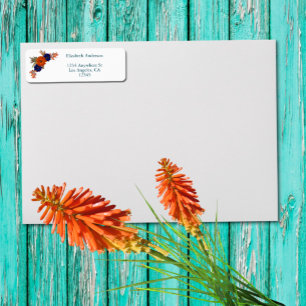 Rustique Automne Orange Navy Bleu Floral Mariage