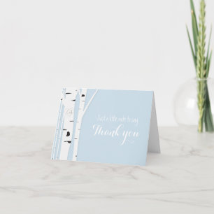 Rustique Birch Tree Coeur Icy Blue Carte de remerc