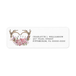 Rustique Boho Blush Floral Antlers Retourner l'adr