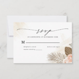 Rustique Boho Floral Terracotta Mariage Carte RSVP
