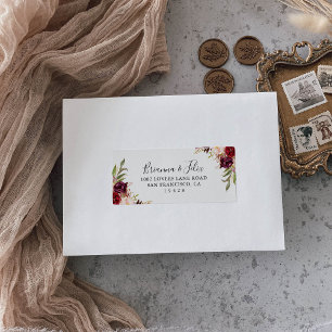 Rustique Boho Floral Wedding Étiquette de adresse 