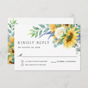 Rustique Boho Sunflowers Mariage RSVP