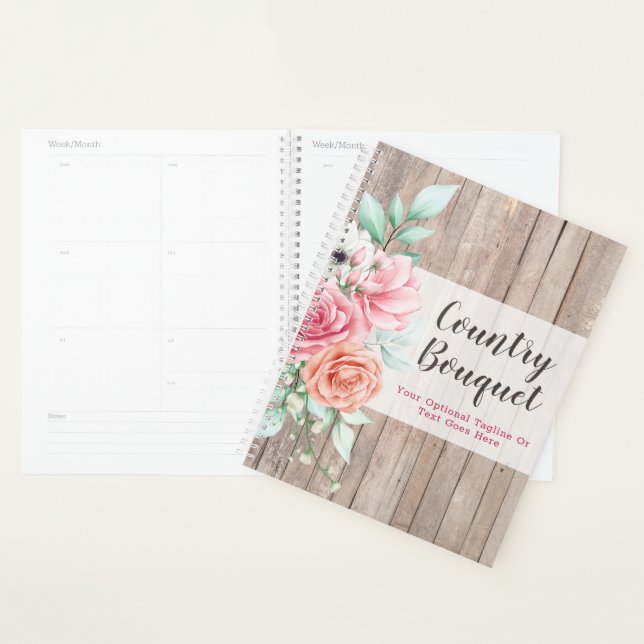 Rustique Bois Pays Agritourisme Floral Rose Boutiq (Devant avec enveloppe)