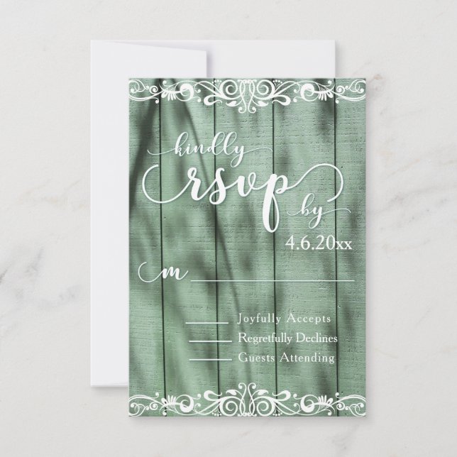 Rustique Bois Vert Blanc RSVP (Devant)
