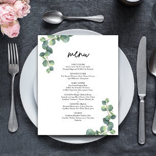 Rustique Botanique Eucalyptus Vert Mariage Menu