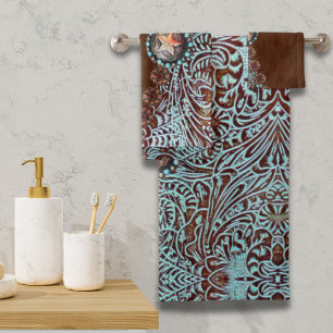 Rustique brun turquoise de l'ouest motif