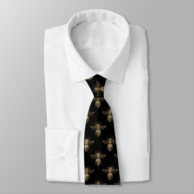 Rustique Bumble Bee Black Cravate rétro (Attaché)