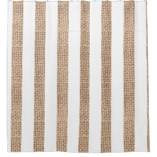 Rustique Burlap Stripes Ferme Douche rideau