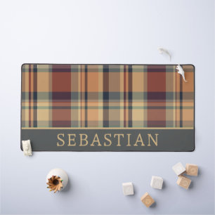 Rustique chaud Brown et crème Plaid Personnalisé