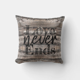 rustique chic AMOUR NE FINIT JAMAIS | Oreiller