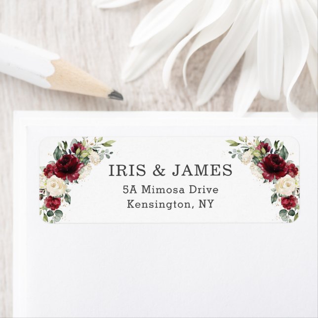 Rustique Chic Bourgogne Ivory Blanc Floral Mariage (En situation)