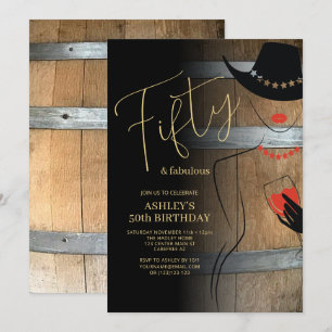 Rustique Cinquante Fabuleux 50e Invitation anniver