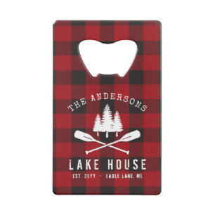 Rustique Country Lake House Tree Red Buffalo Plaid