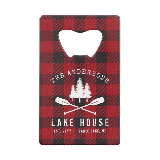 Rustique Country Lake House Tree Red Buffalo Plaid (Devant)