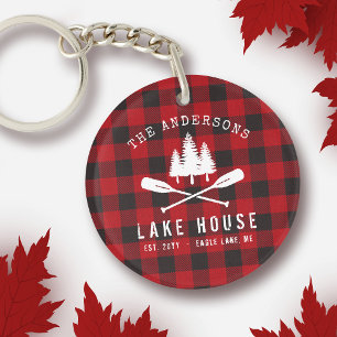 Rustique Country Lake House Tree Red Buffalo Plaid