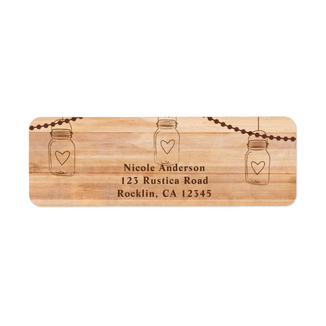 Rustique Country Wood & Mason Jars Barn Mariage (Devant)