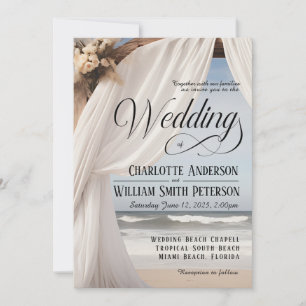 Rustique Elegant Beach Wedding Invitation