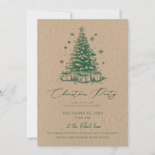 Rustique Elegant Noël Arbre Invitation de vacances