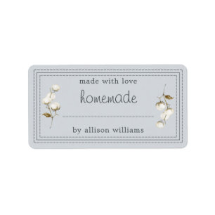 Rustique Étiquette fait maison en coton Sprig Bleu