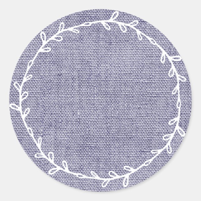 Rustique Étiquette Vierge en Toile de Jute Bleue à (Devant)