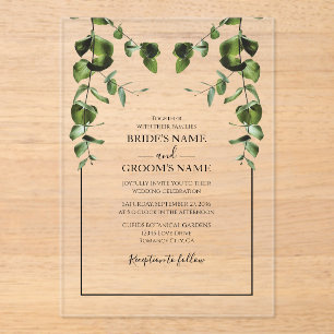Rustique Eucalyptus Feuilles de mariage Invitation