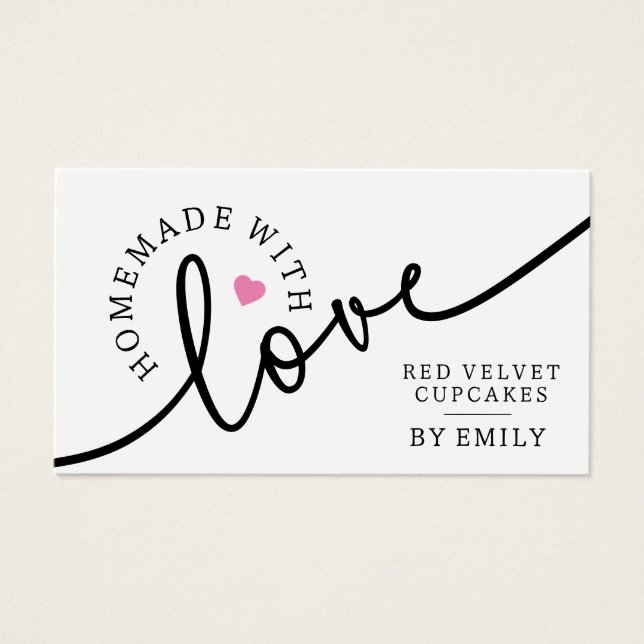 Rustique fait maison avec Love Script Coeur rose (Devant)