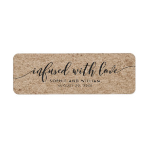 Rustique Faux Kraft infusé avec amour mariage Fave