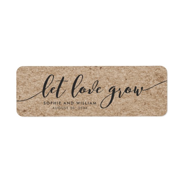 Rustique Faux Kraft Laisser L'Amour Cultiver Maria (Devant)