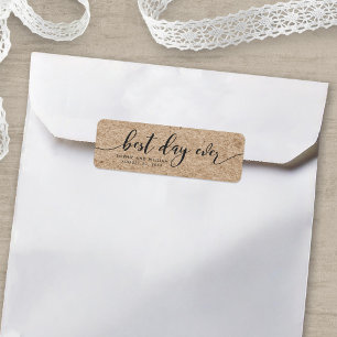 Rustique Faux Kraft Meilleur Jour De Mariage Jamai